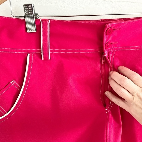 Adidas Mini Skirt Red White trim Blokettecore Tennis Prep pockets Sz 10 - Picture 5 of 12